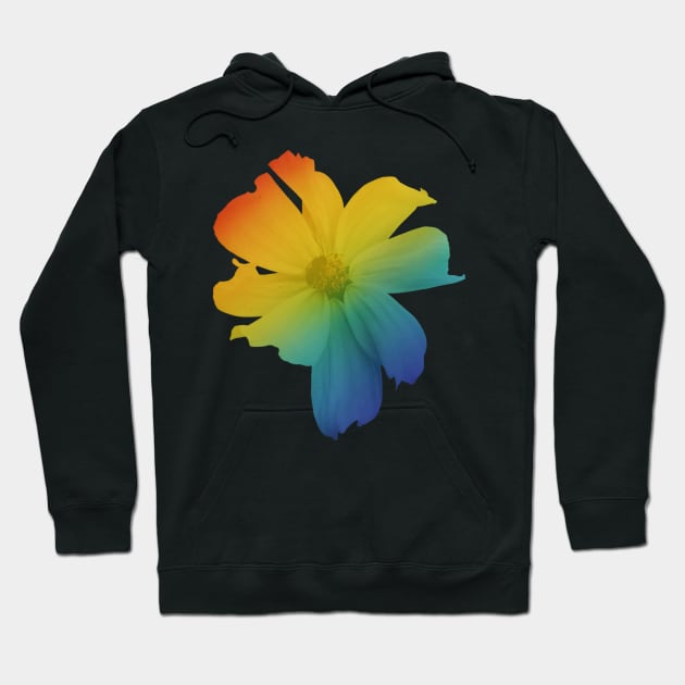 Rainbow flower with bee Hoodie by Geomhectic